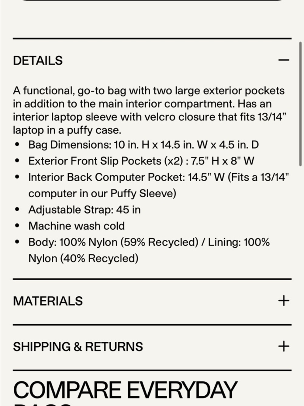 BAGGU Black Messenger Bag with Front Buckle - Picture 6 of 6